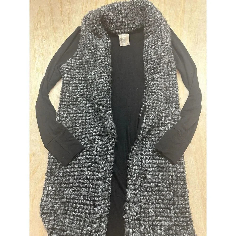 Anthropologie Dolan Black Long Slv Duster Open Cardigan XS West Coast Collection